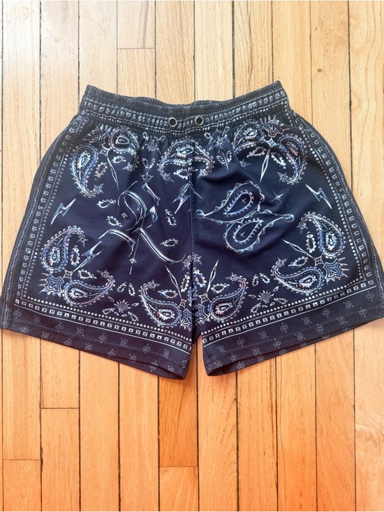 Kinetic Other - Men's Black Bandana Print Athletic Shorts
